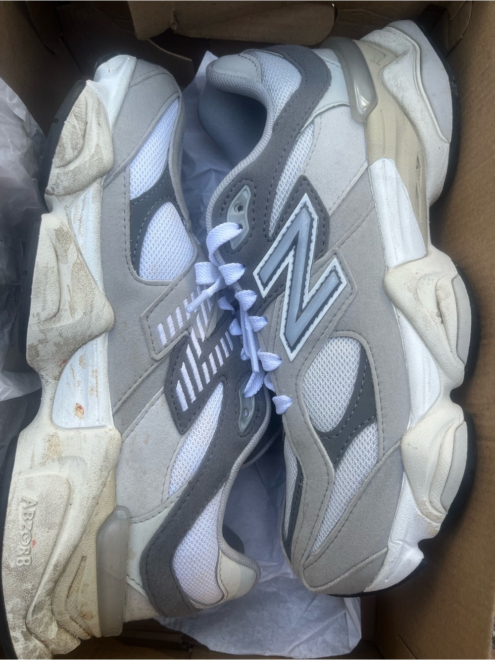 New Balance 9060 "Rain Cloud/Castlerock" sneakers boys size 7